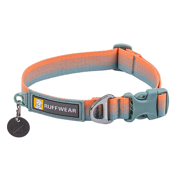 Front Range Soft & Durable Everyday Dog Collar Spring Fade Green & Orange