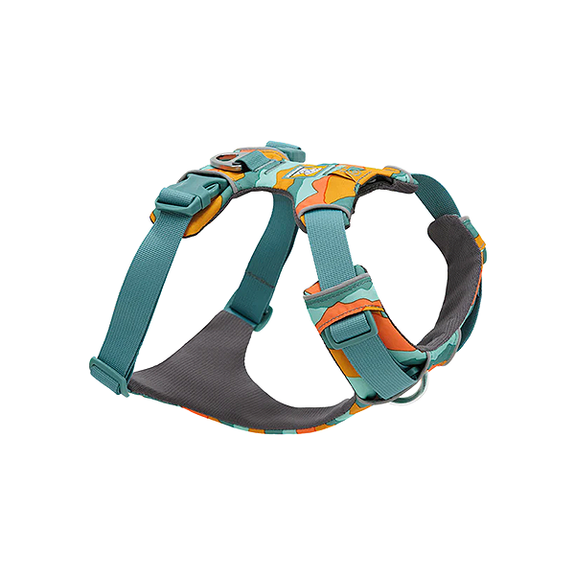 Front Range Padded Everyday Dog Harness Spring Mountains Green & Orange