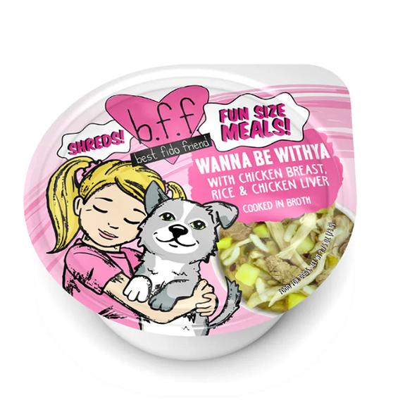 B.F.F. Fun Size Meals Wanna Be Withya Chicken Breast, Rice & Chicken Liver Cup Wet Dog Food