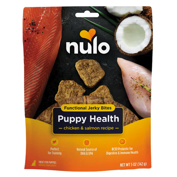 Functional Jerky Bites Puppy Health Chicken & Salmon Recipe Grain-Free Dog Treats