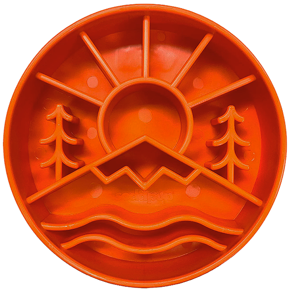 eBowl Enrichment Slow Feeder Bowl for Dogs Round Orange Great Outdoors