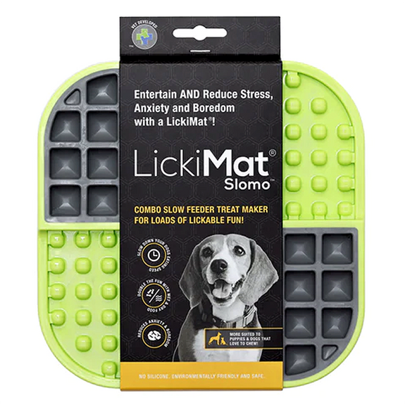 LickiMat Slomo Slow Feeder Solo Dog Toy Green