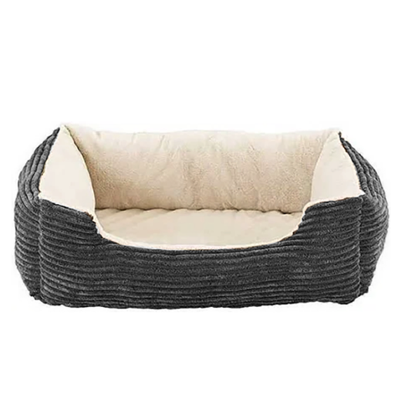 Sleep Zone Corduroy Cuddler Orthopedic Pet Bed Grey