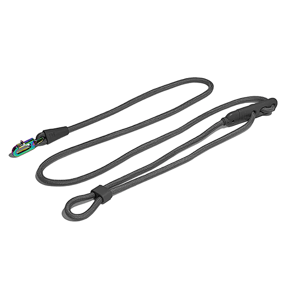 Hands-Free Adjustable Waist & Shoulder Rope Dog Leash Titanium Grey