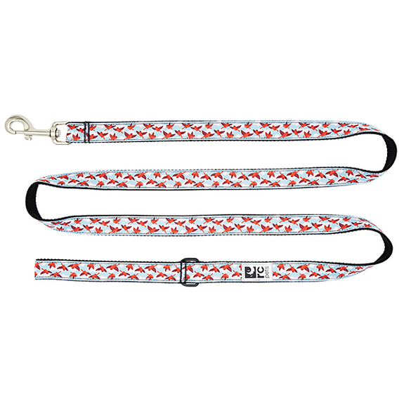 Dog Leash with Reflective Label In The Clouds Red Bird & Blue Sky Pattern