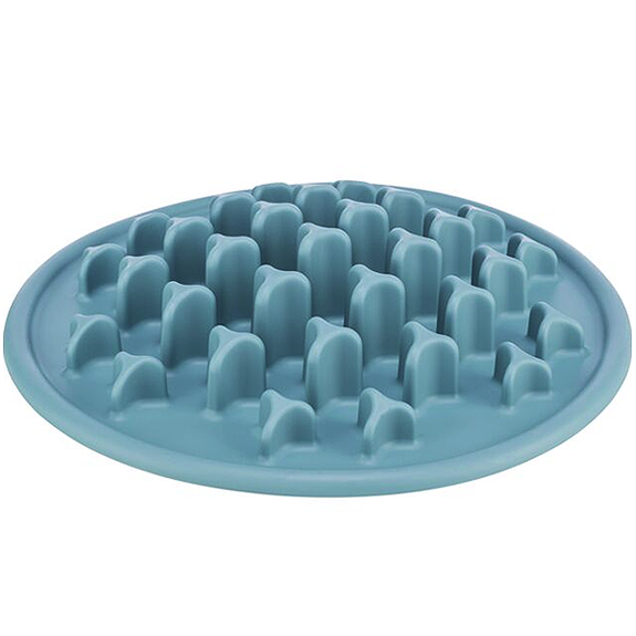 Slow Feed Rubber Mat Pillar Design for Dog Food Blue