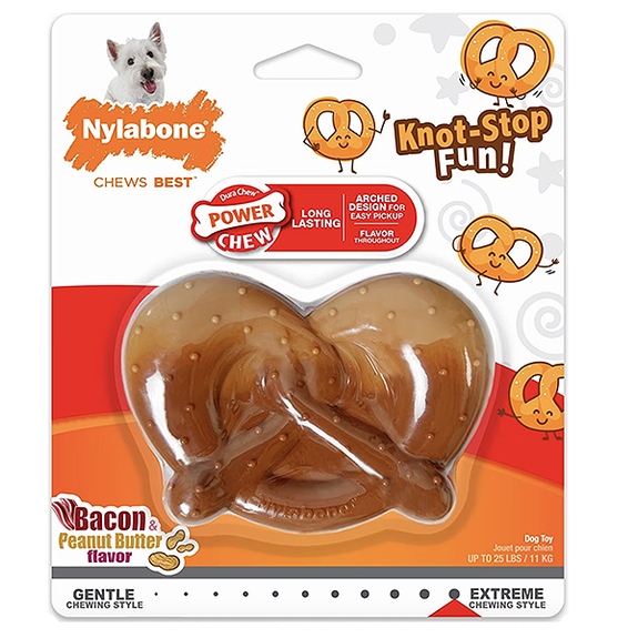 Power Chew Pretzel Bacon & Peanut Butter Flavored Dog Chew Toy