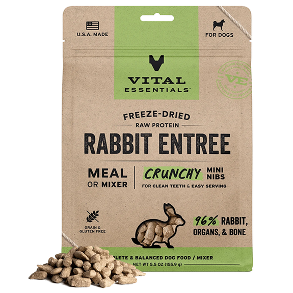 Rabbit Protein Mix-In Crunchy Mini Nibs Freeze-Dried Grain-Free Dog Food