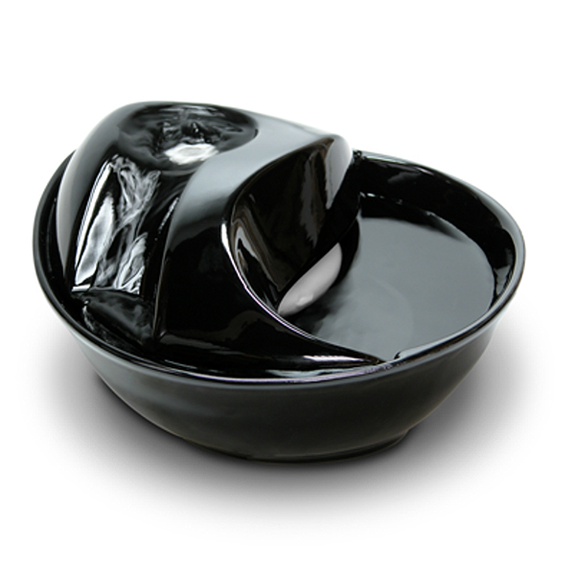 Raindrop Stainless Steel Drinking Fountain for Dogs & Cats Black