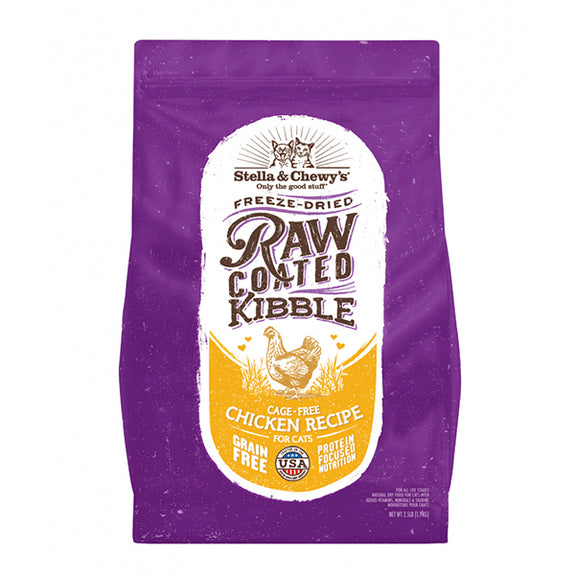 Raw Coated Kibble Cage Free Chicken Recipe Dry Grain-Free Cat Food