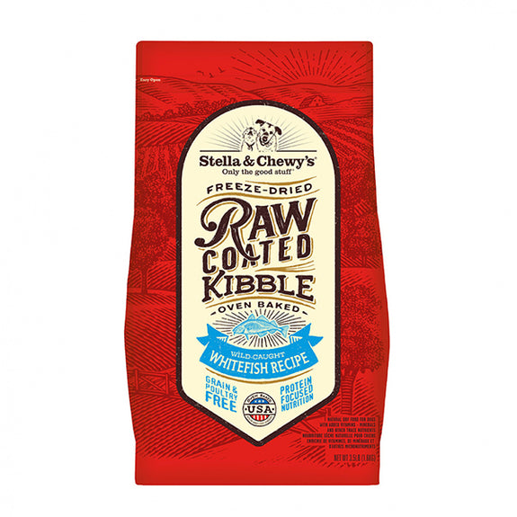 Raw Coated Kibble Wild Caught Whitefish Recipe Dry Grain-Free Dog Food