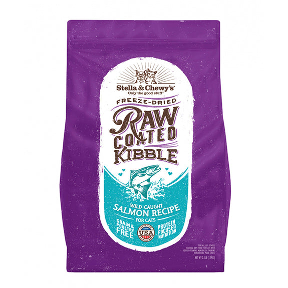 Raw Coated Kibble Wild Caught Salmon Recipe Dry Grain-Free Cat Food