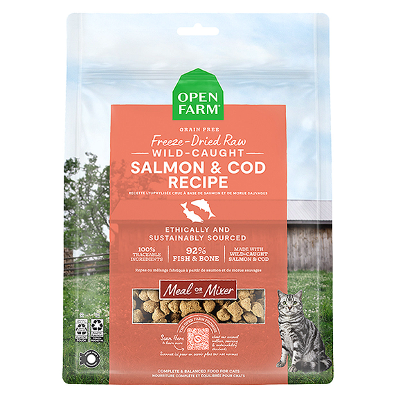 Wild-Caught Salmon & Cod Recipe Grain-Free Freeze-Dried Raw Cat Food