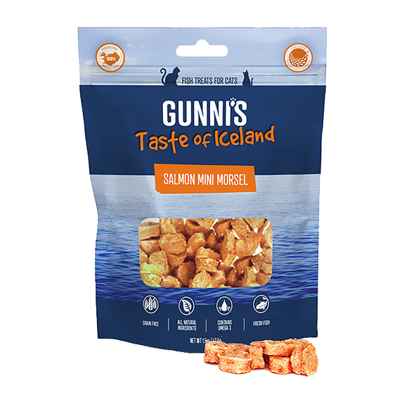 Salmon Mini Morsels Air Dried Single Ingredient Grain-Free Fish Cat Treats