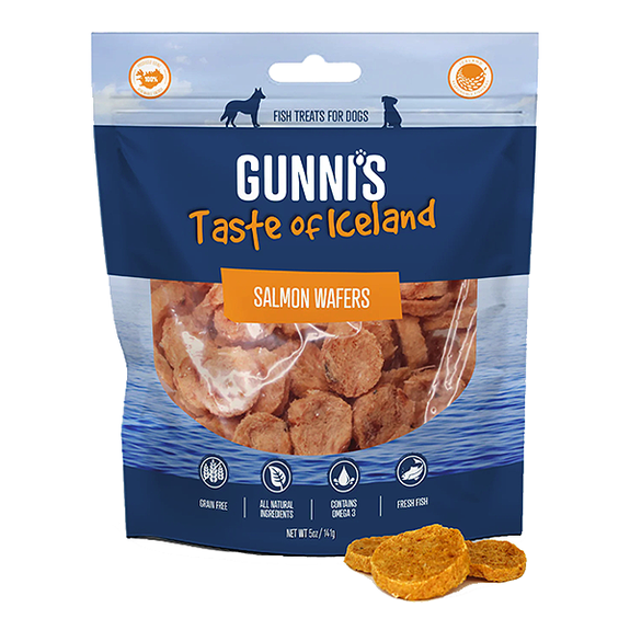 Salmon Wafers Air Dried Single Ingredient Grain-Free Fish Dog Treats