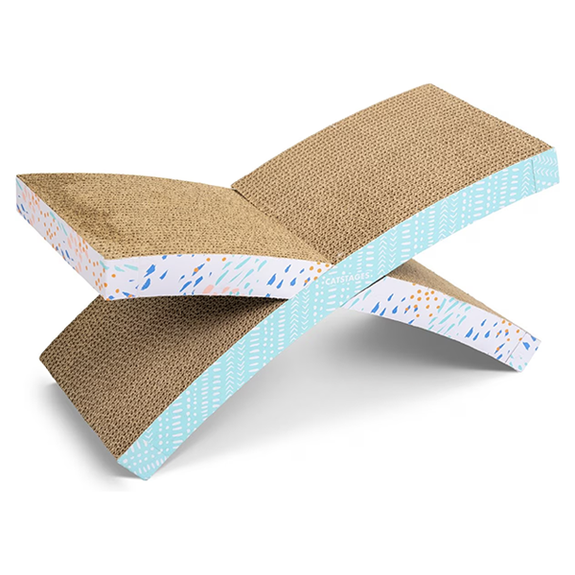 Catstages Easy Life Hammock Criss Cross Corrugated Cardboard with Catnip Cat Scratcher Toy