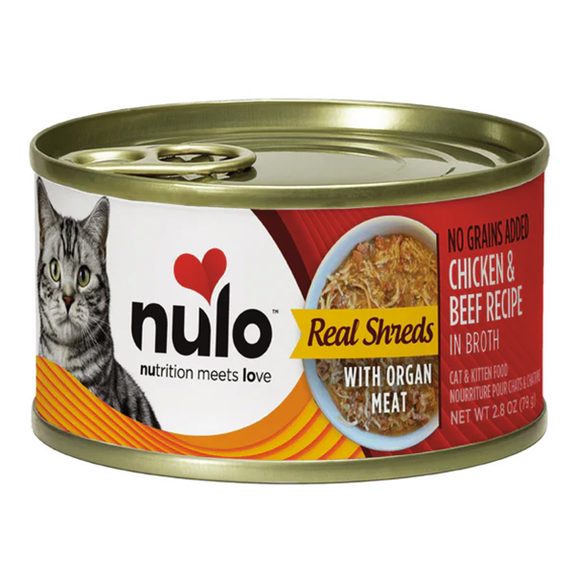 Real Shreds with Organ Meat Chicken & Beef Recipe in Broth Grain-Free Canned Cat Food