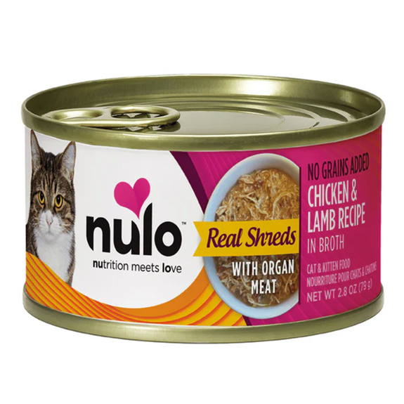 Real Shreds with Organ Meat Chicken & Lamb Recipe in Broth Grain-Free Canned Cat Food