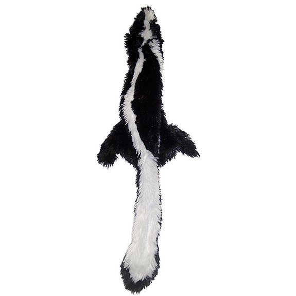 Skinneeez Crinklers Skunk Stuffing-Free Squeaky Plush Dog Toy