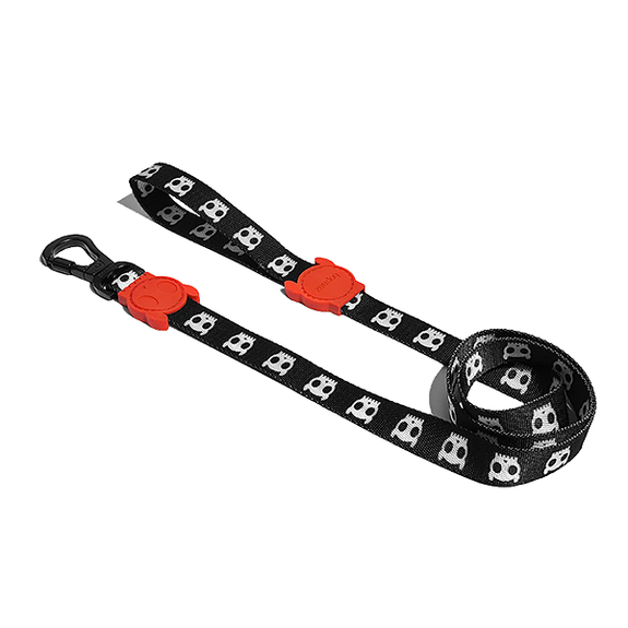 Polyester Dog Leash Black & White Skull 2.0 Print