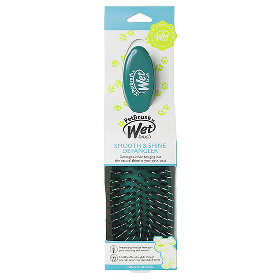 PetBrush Smooth & Shine Detangler Brush for Dogs Teal