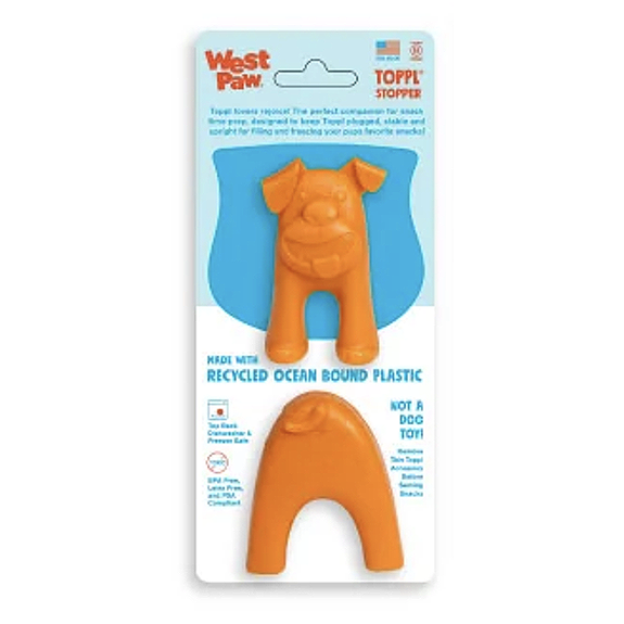Toppl Stopper Stabilizing Plug Tool for Treat Dispenser Dog Toy Orange