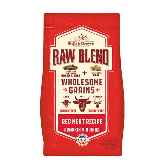 Raw Blend Kibble with Wholesome Grains Red Meat Recipe Dry Dog Food