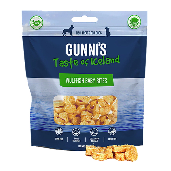 Wolffish Baby Bites Air Dried Single Ingredient Grain-Free Fish Dog Treats