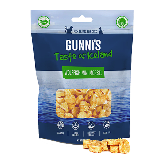 Wolffish Mini Morsels Air Dried Single Ingredient Grain-Free Fish Cat Treats