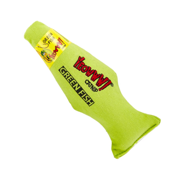 Fish Plush Organic Catnip Cat Toy Green