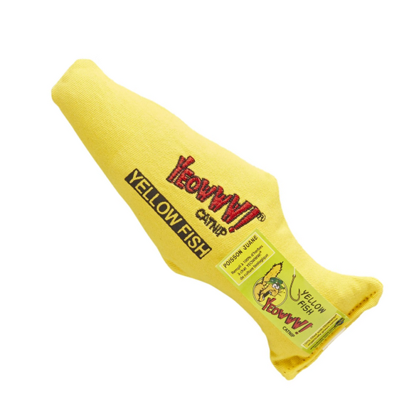 Fish Plush Organic Catnip Cat Toy Yellow