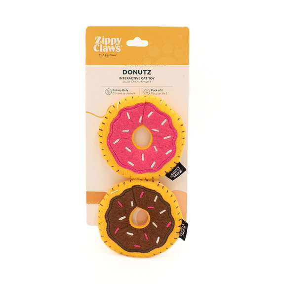 NomNomz Pink & Brown Mini Donutz Plush Catnip Cat Toys
