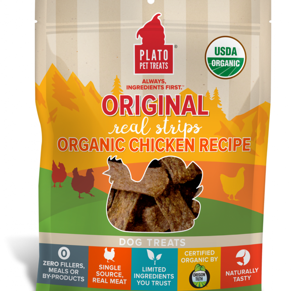 Plato Organic Chicken Strips Dog Treats