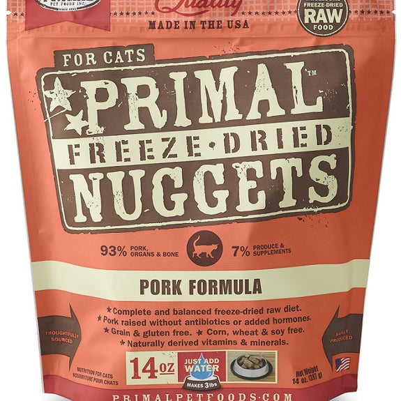 Primal Freeze-Dried Nuggets Grain Free Pork Formula Complete Diet Cat Food