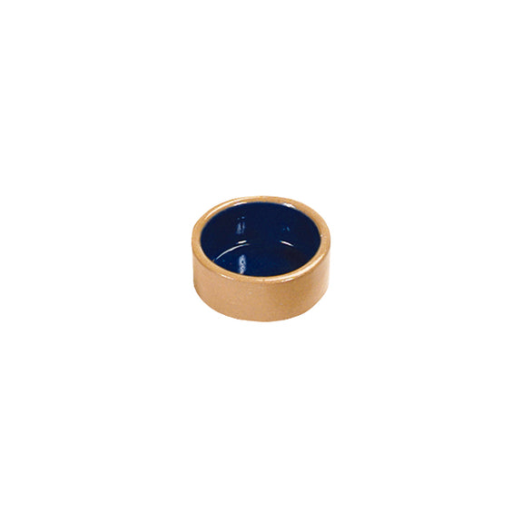 Stoneware Ceramic Blue & Tan Small Animal Dish