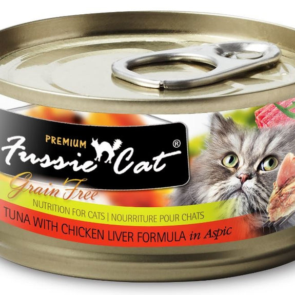 Fussie Cat Premium Grain Free Tuna with Chicken Liver in Aspic Canned Cat Food