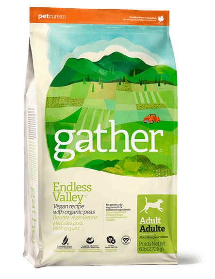 Petcurean Gather Endless Valley Vegan Recipe with Organic Peas Adult Dry Dog Food