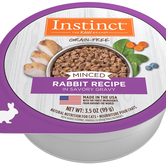 Instinct Adult Grain Free Minced Recipe with Real Rabbit Natural Cat food Cups