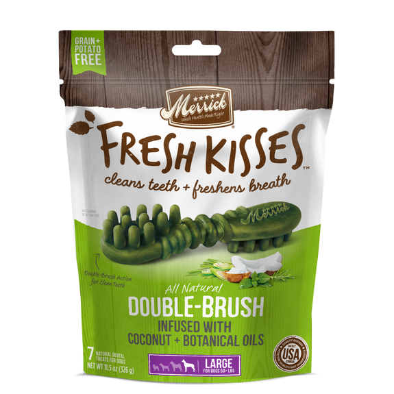 Merrick Fresh Kisses Grain Free Coconut Oil & Botanicals Large Dental Dog Treats