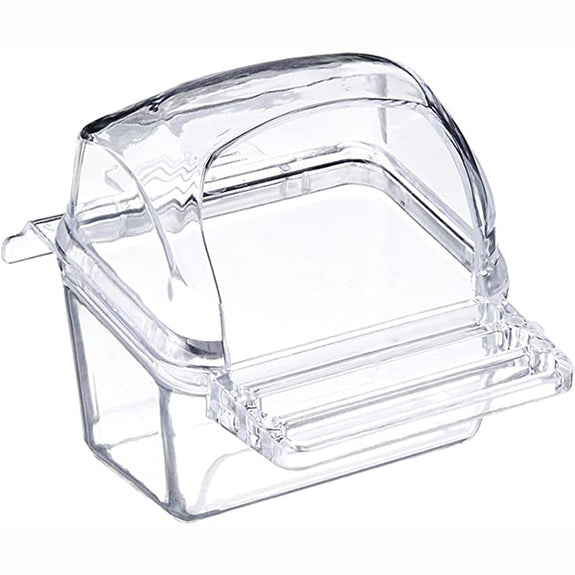 Plastic Hooded Food Cup with Perch for Birds