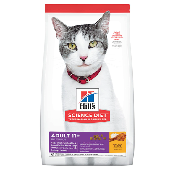 Adult 11+ Chicken Recipe Dry Cat Food