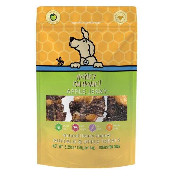 Apple Jerky Apples Slices & Buffalo Jerky Coated in Honey Grain-Free Dog Treats