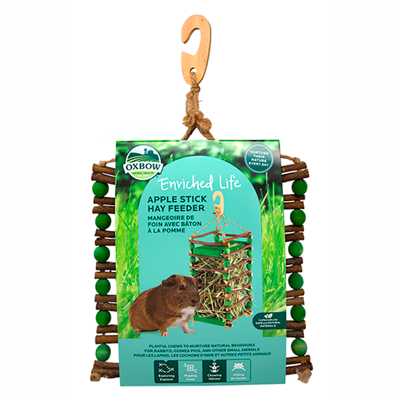 Enriched Life Apple Stick Hay Feeder Small Animal Feeder Chew & Toy