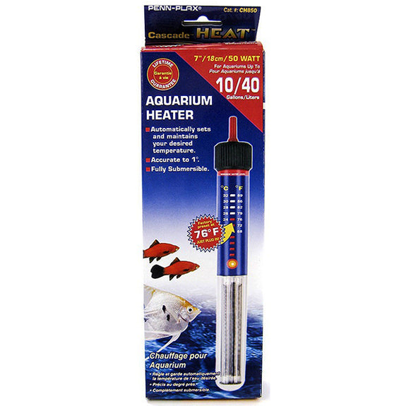 Cascade Submersible Aquarium Heater 50 Watt 10 Gallon