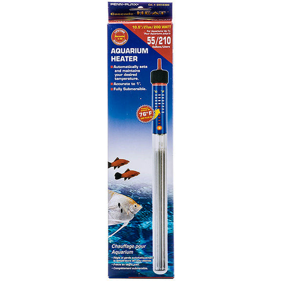Cascade Submersible Aquarium Heater 200 Watt 55 Gallon