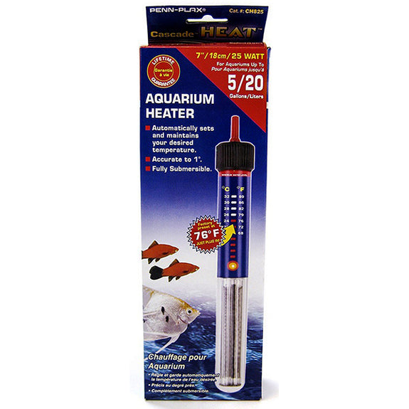 Cascade Submersible Aquarium Heater 25 Watt 5 Gallon
