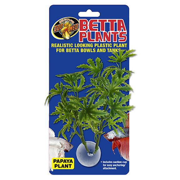 Betta Plant Realistic Artificial Papaya Plant With Suction Cup Aquarium Decor