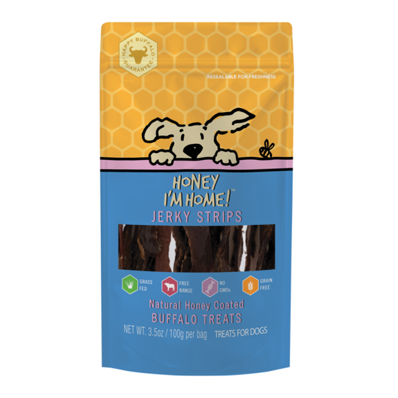 Buffalo Jerky Coated in Honey Grain-Free Dog Treats