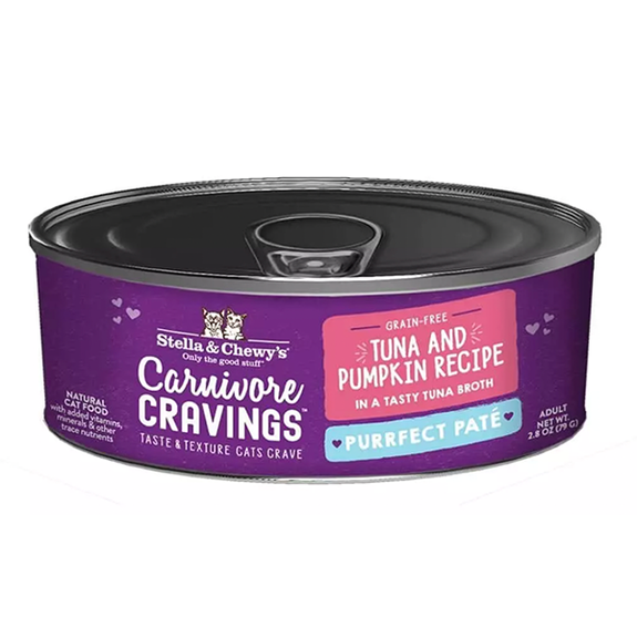 Carnivore Cravings Purrfect Pate Tuna & Pumpkin Recipe Wet Canned Cat Food