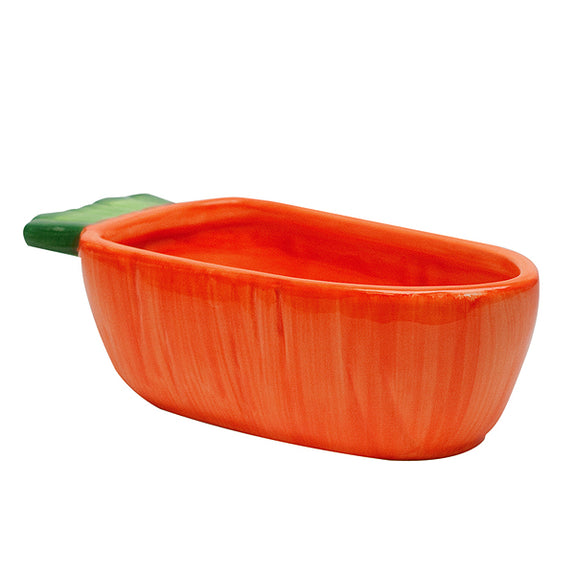 Ceramic Vegetable Pattern Small Animal Dish Orange Carrot